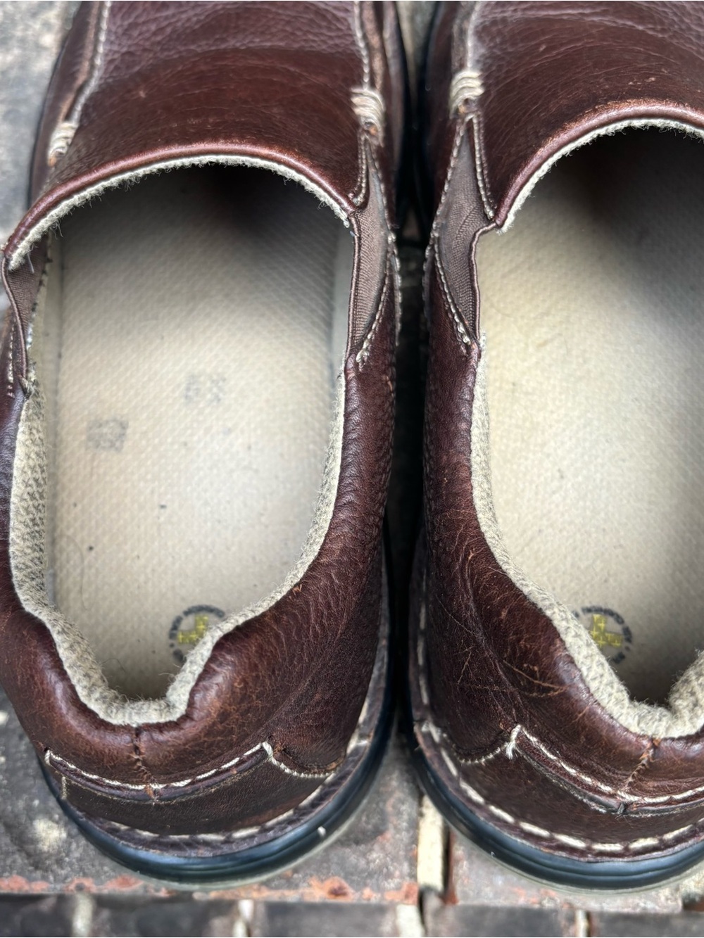 EUC Dr Martens Pebbled Leather Slip-on Loafers Men's Size 13 M Brown Style 11233 - Picture 9 of 14